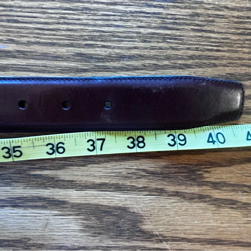 Men's Rich Brown Leather Belt with Buckle Size 36